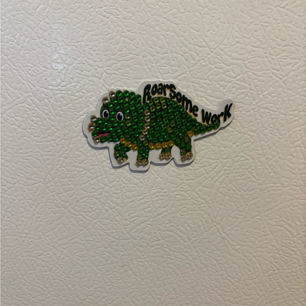Roarsome Work Green Dinosaur Magnet